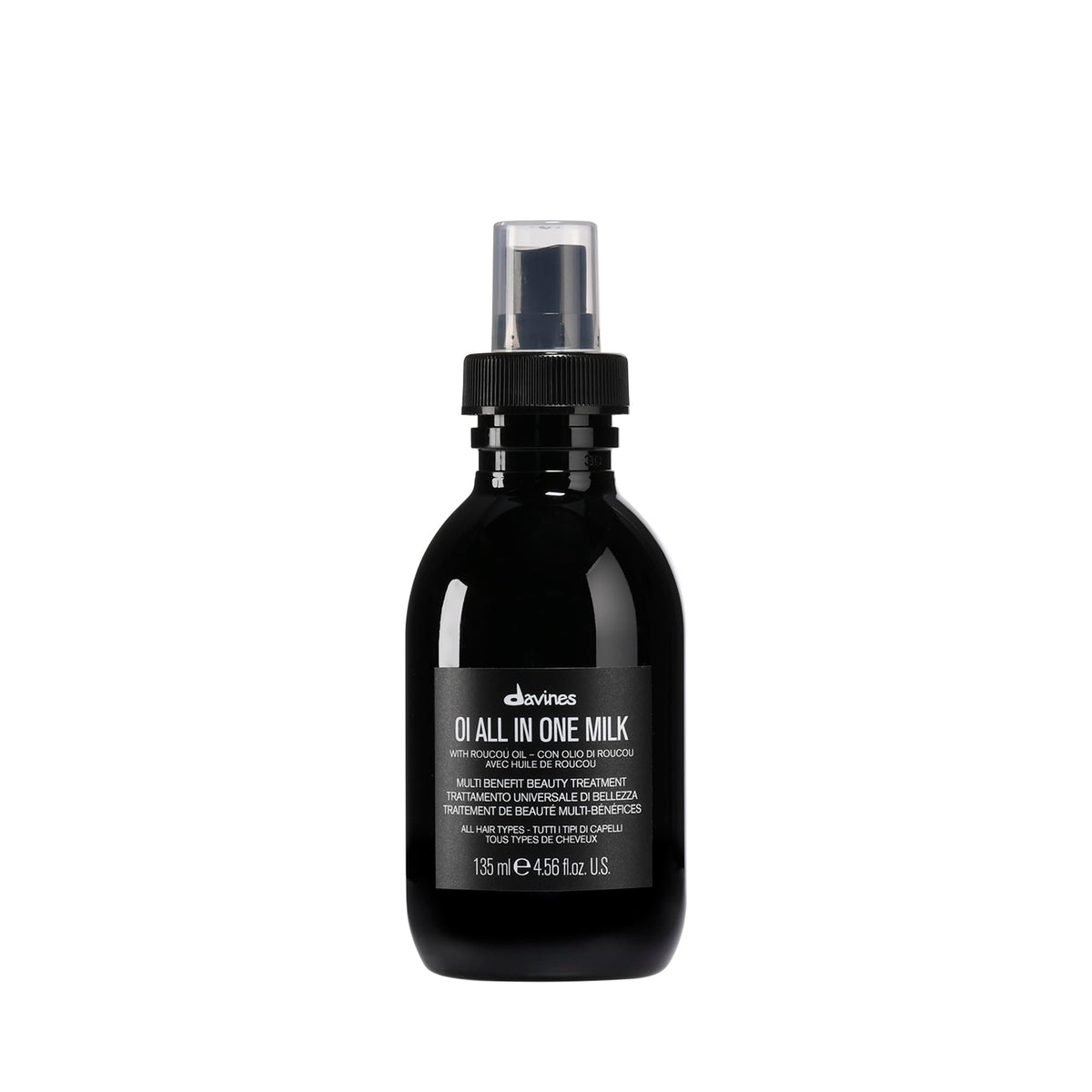 Davines OI All In One Milk front packaging showing bottle benefits