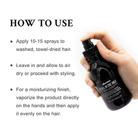 Davines OI bottle in hand showing size and travel convenience