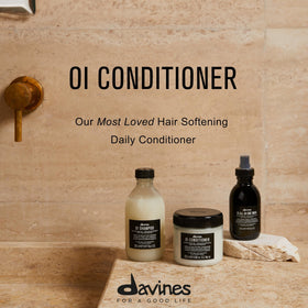 Davines OI conditioner creamy texture close-up shows rich hydration
