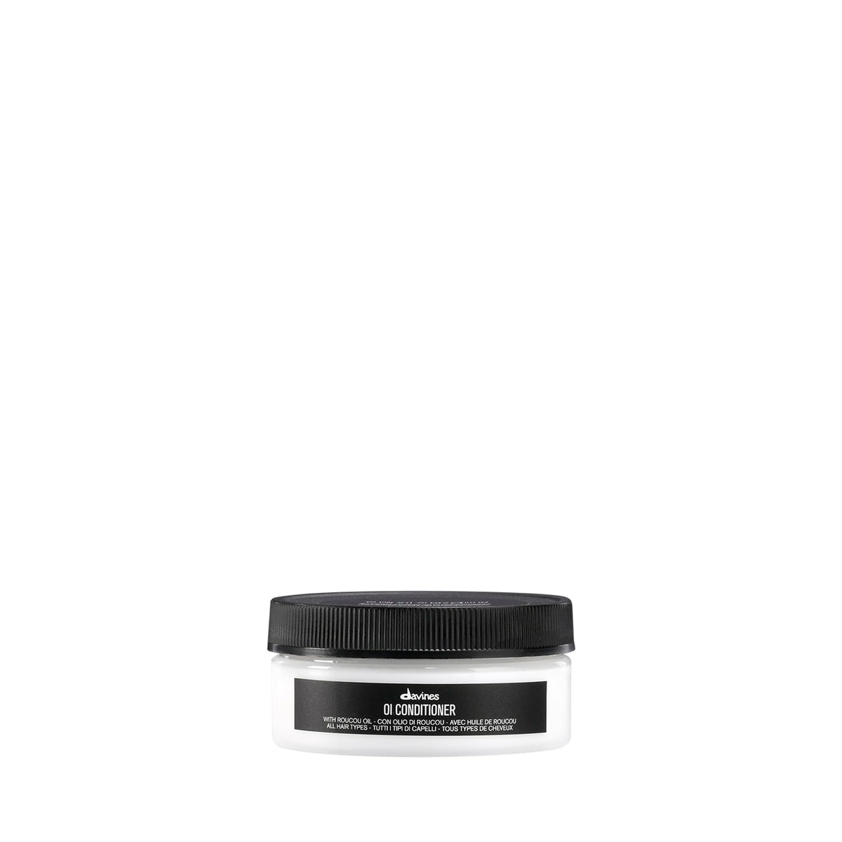 Davines front bottle showing OI Conditioner travel size and branding for easy identification