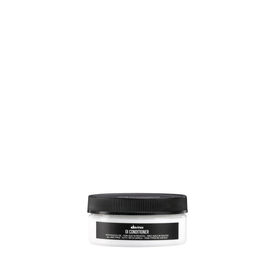 Davines front bottle showing OI Conditioner travel size and branding for easy identification