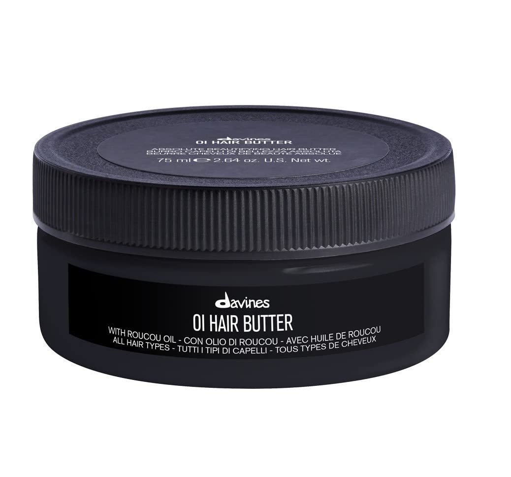 Davines OI Hair Butter front packaging shows travel-size jar and product appeal