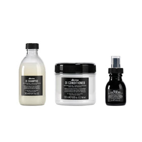 Davines OI shampoo front bottle showing sleek label and gentle cleansing benefit