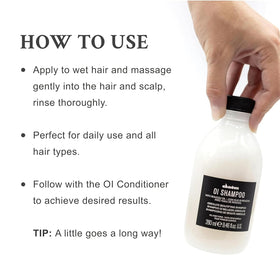 Davines OI shampoo roucou oil ingredient depiction for shine