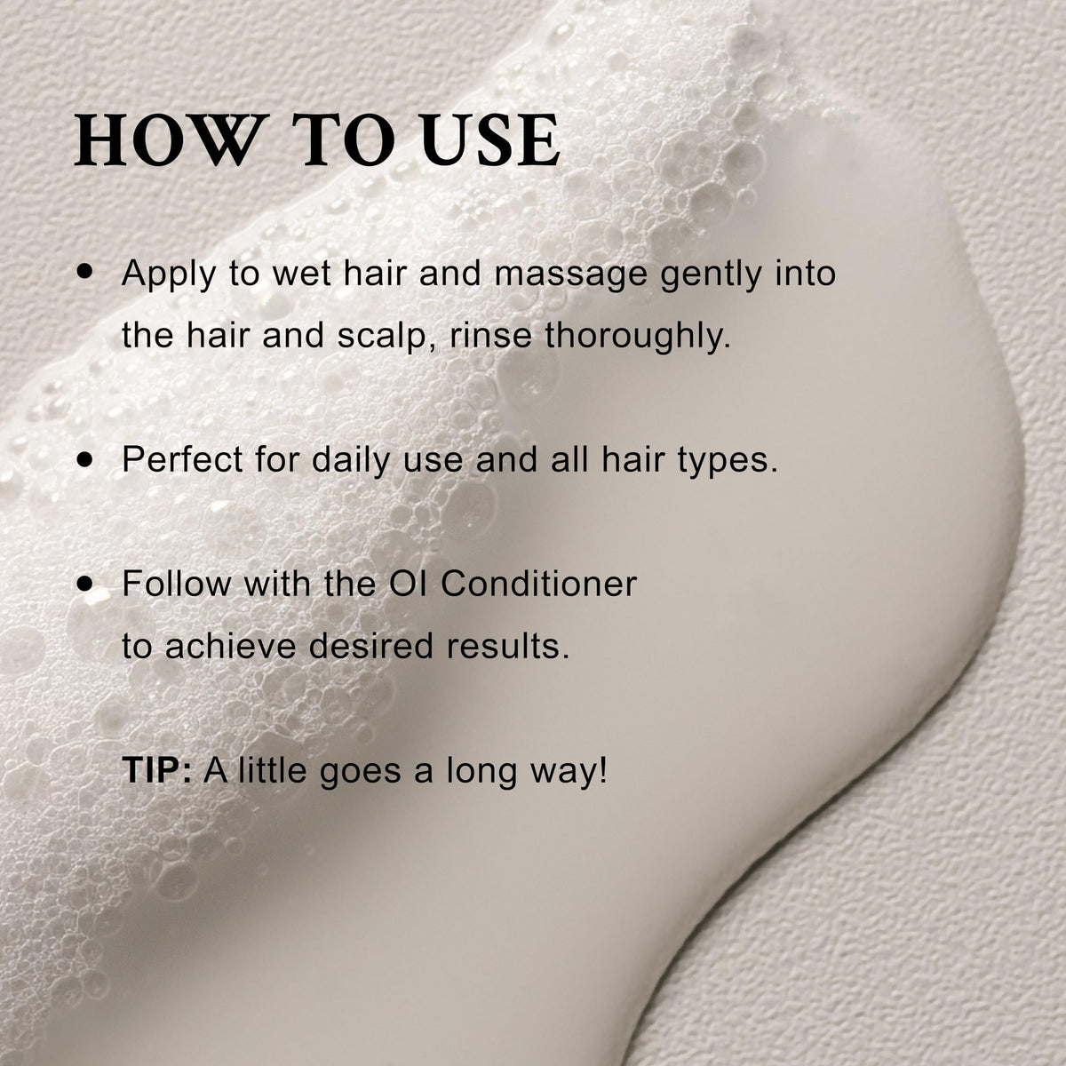 Davines OI Shampoo label and ingredient list highlighting Roucou oil benefit