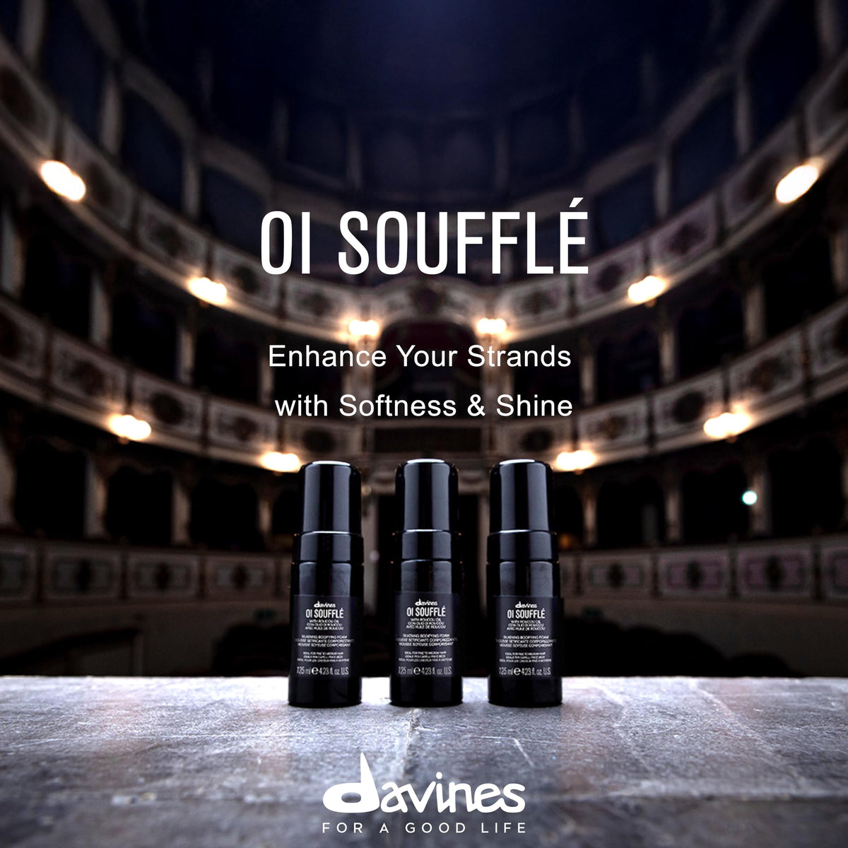 Davines OI Soufflé liquid-to-foam dispensing demonstrating easy application and even coverage