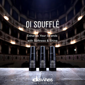 Davines OI Soufflé liquid-to-foam dispensing demonstrating easy application and even coverage