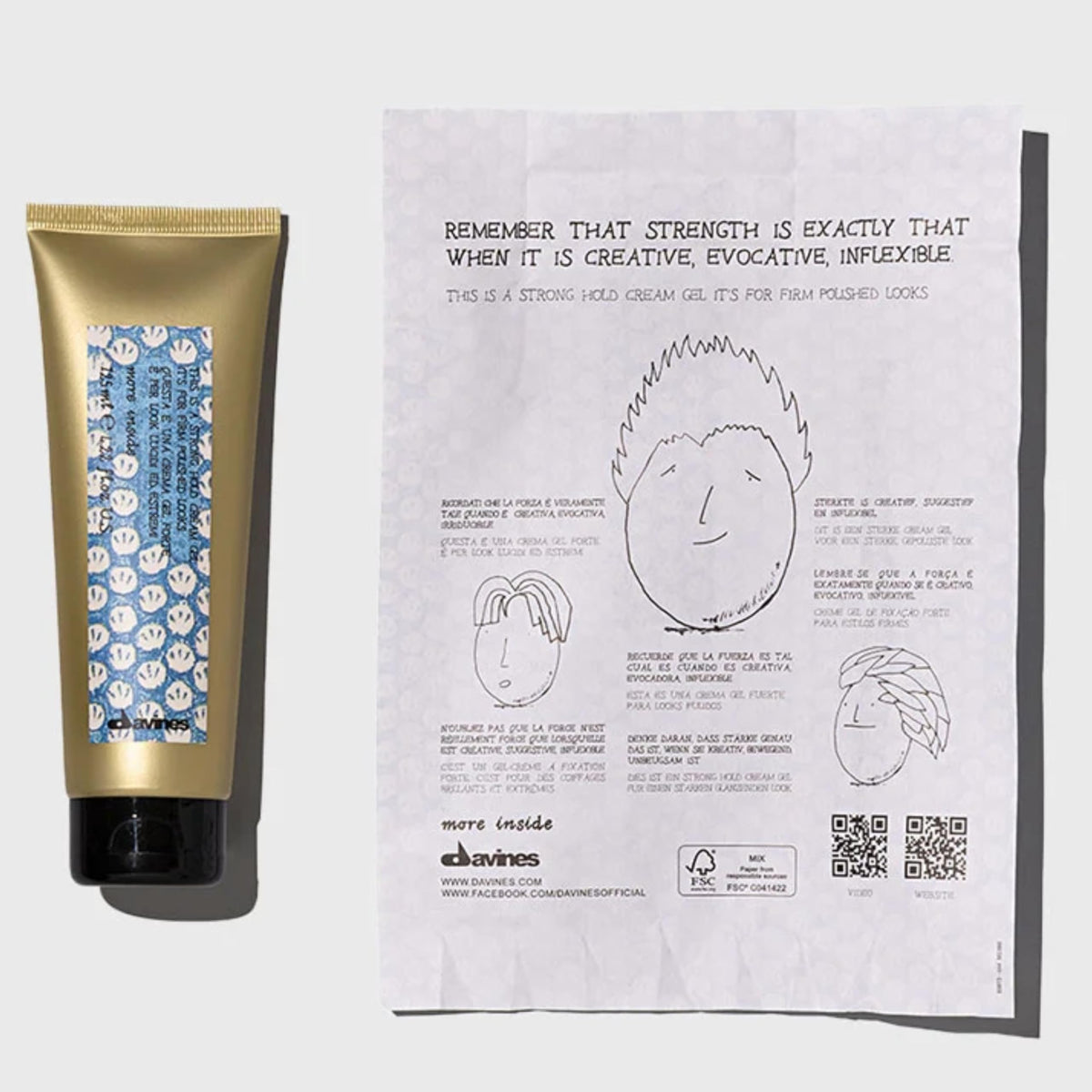 Davines open cap revealing cream-gel texture for easy application benefit