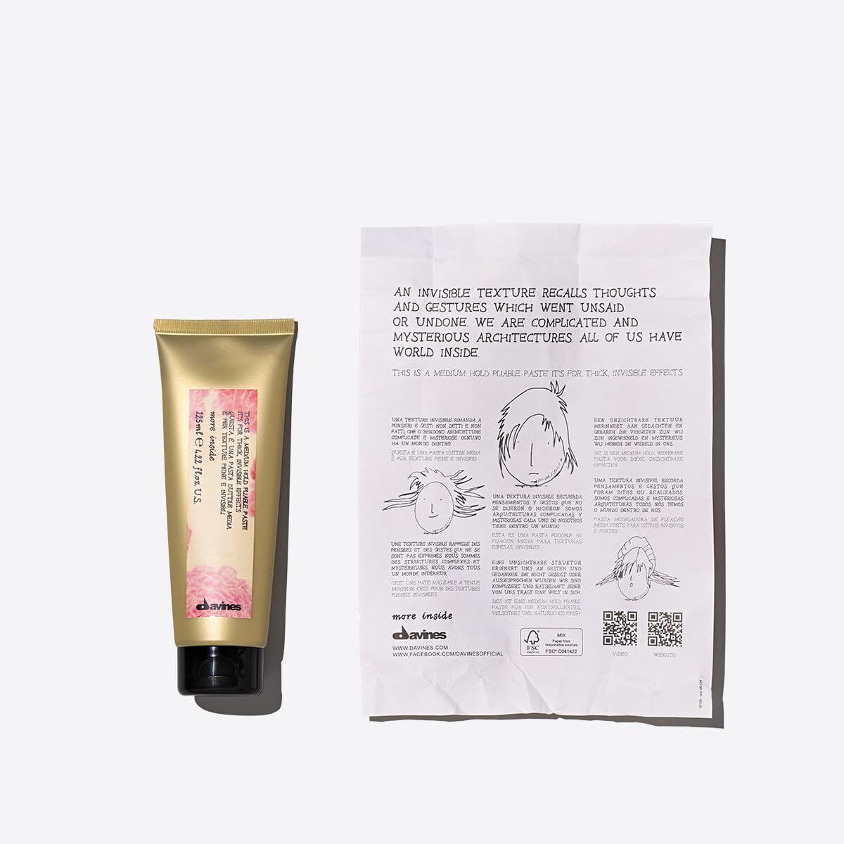 Davines open jar with pliable paste texture, easy scoop for quick styling