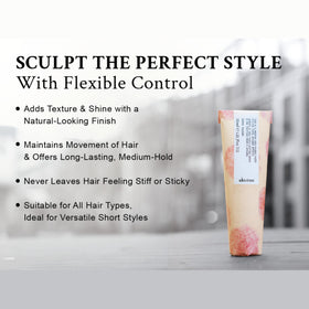 Davines on-model medium hair showing definition and invisible finish benefit