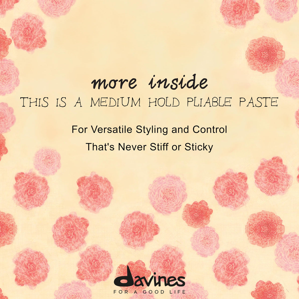 Davines close-up of paste texture highlighting flexible consistency and control