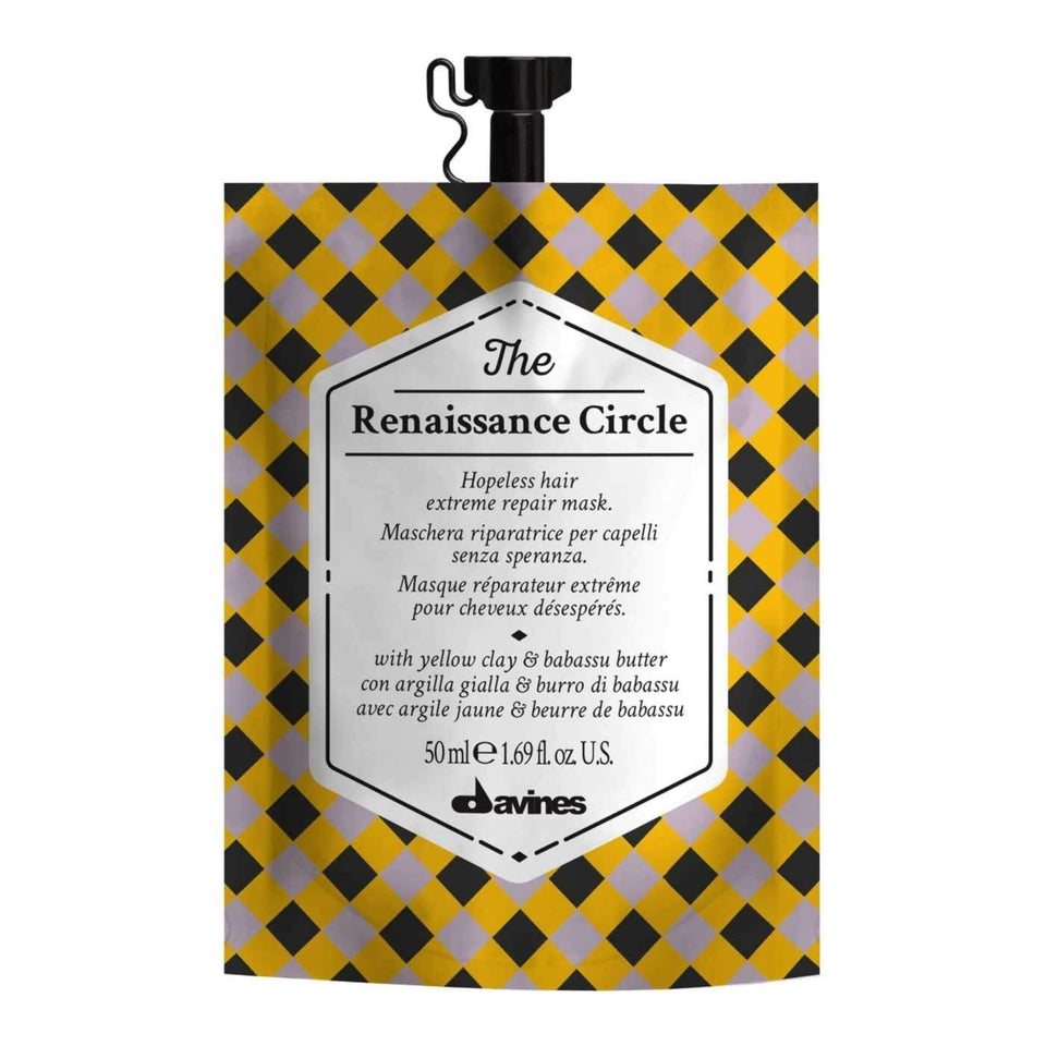 Davines Renaissance Circle front packaging showing compact repair mask benefit