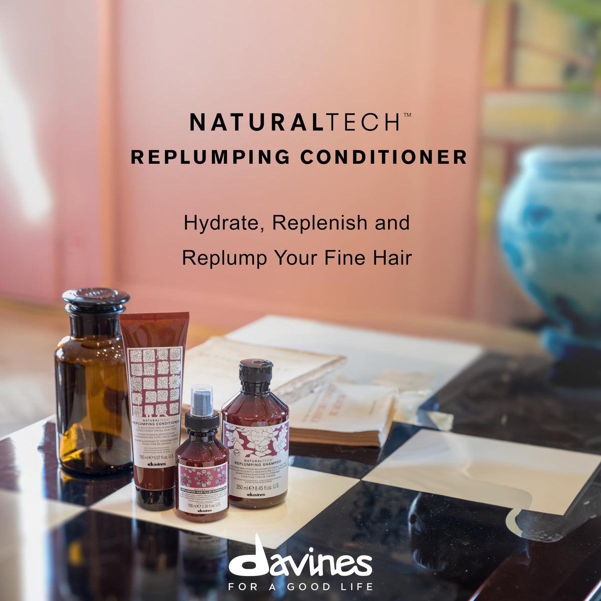 Davines back label with ingredients list and instructions for informed use
