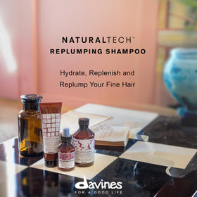 Davines pump dispensing creamy lather to demonstrate gentle cleansing benefit