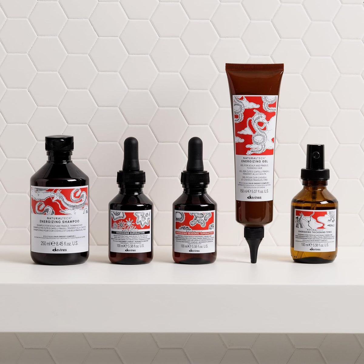 Davines bottle side profile and cap design showing secure closure and spill-proof benefit