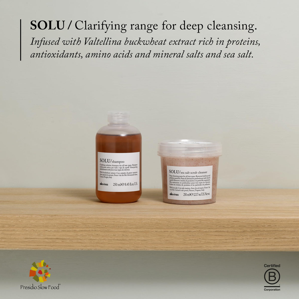 Davines SOLU before and after hair showing restored shine and lightness