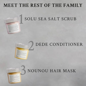 Davines SOLU next to ruler showing 8.45 fl oz size for scale