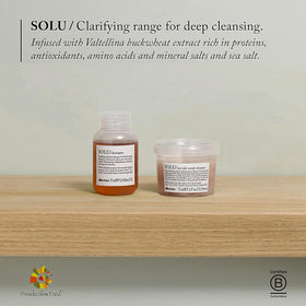 Davines SOLU in travel pouch ready for trips and convenience
