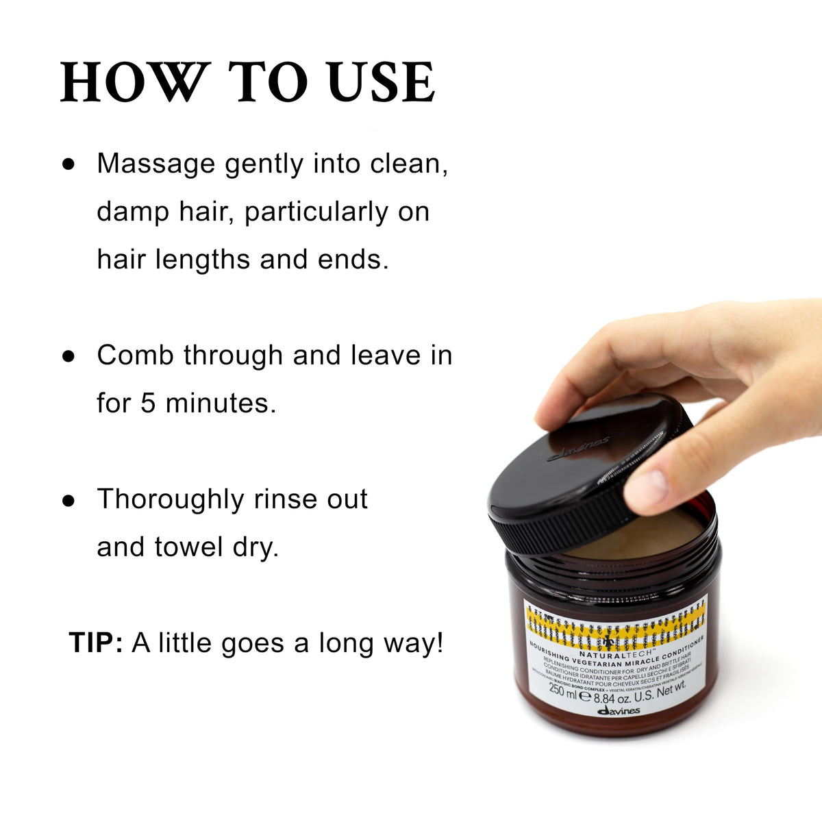 Davines creamy conditioner texture swiped to show moisturizing consistency