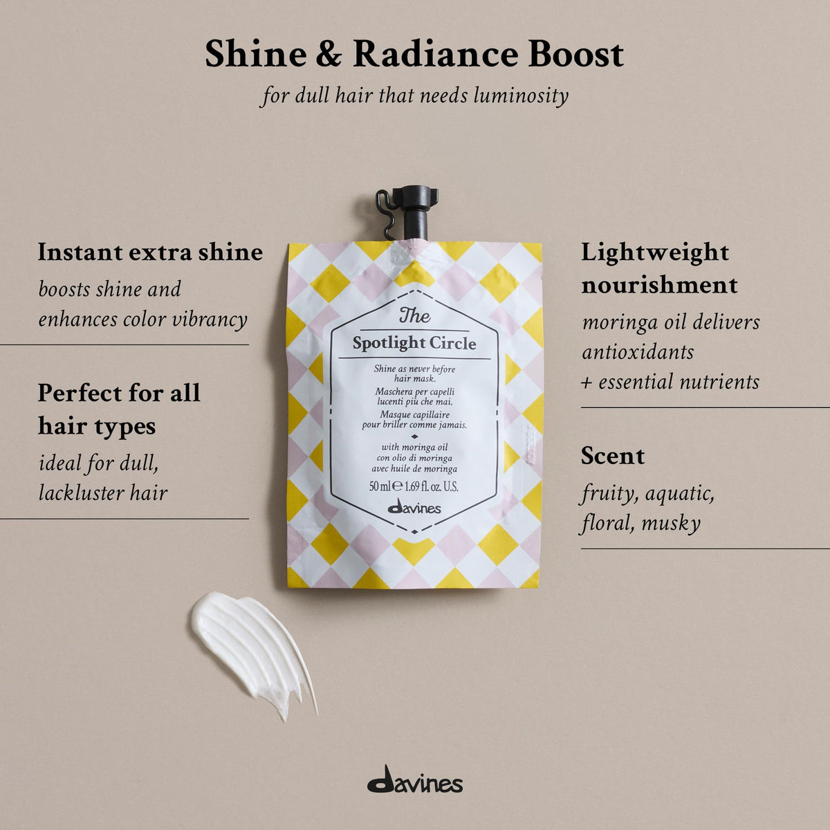 Davines close-up open jar texture showing creamy mask for easy application