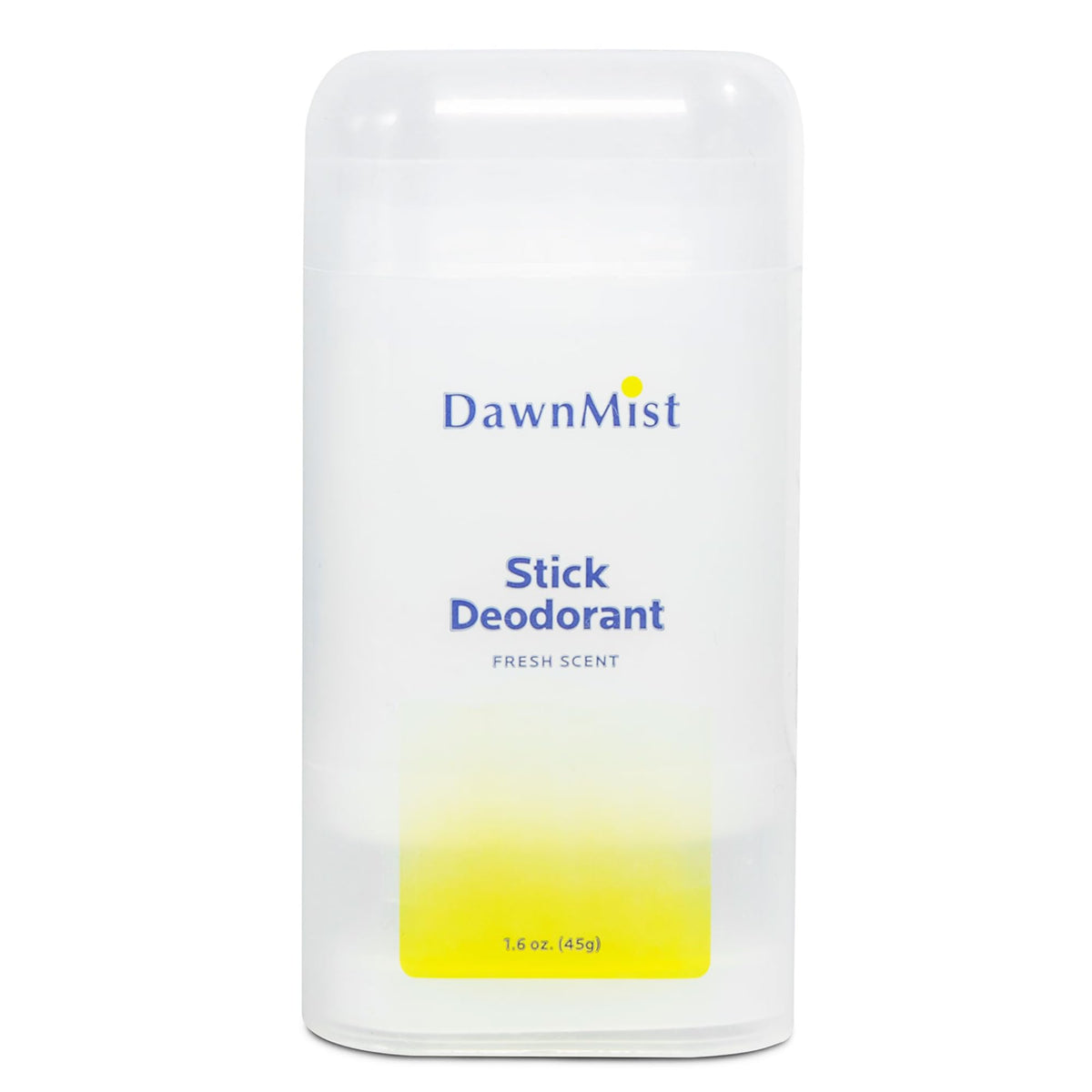 DawnMist clear stick front packaging showing product and fresh scent benefit
