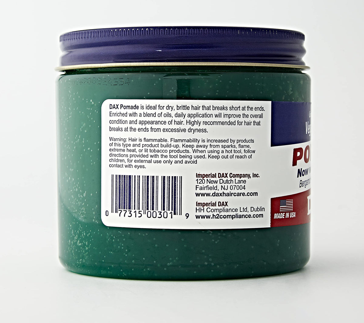DAX jar held in hand showing 14 oz size and value for frequent use