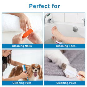DAYGOS brush cleaning fingernails with precise reach and gentle scrubbing