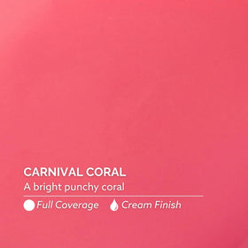 Dazzle Dry nail wheel swatches showing Carnival Coral opacity and shade choice benefit