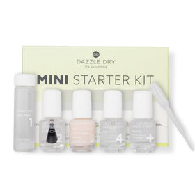 Dazzle Dry front packaging showing starter mini kit benefits