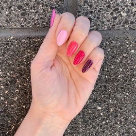 Dazzle Dry hand with fresh manicure demonstrating quick-dry, long-lasting finish