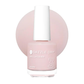 Dazzle Dry bottle front view showing Mind Your Mani pale nude shade and brand clarity for quick identification