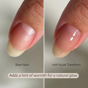 Dazzle Dry applied on a natural nail showing even neutral finish