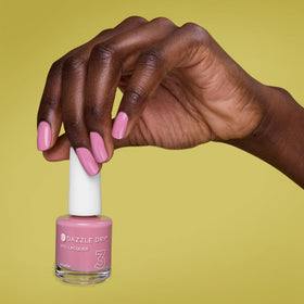 Dazzle Dry painted fingernails wearing Picking Peonies illustrating wearable romantic pink and polished look