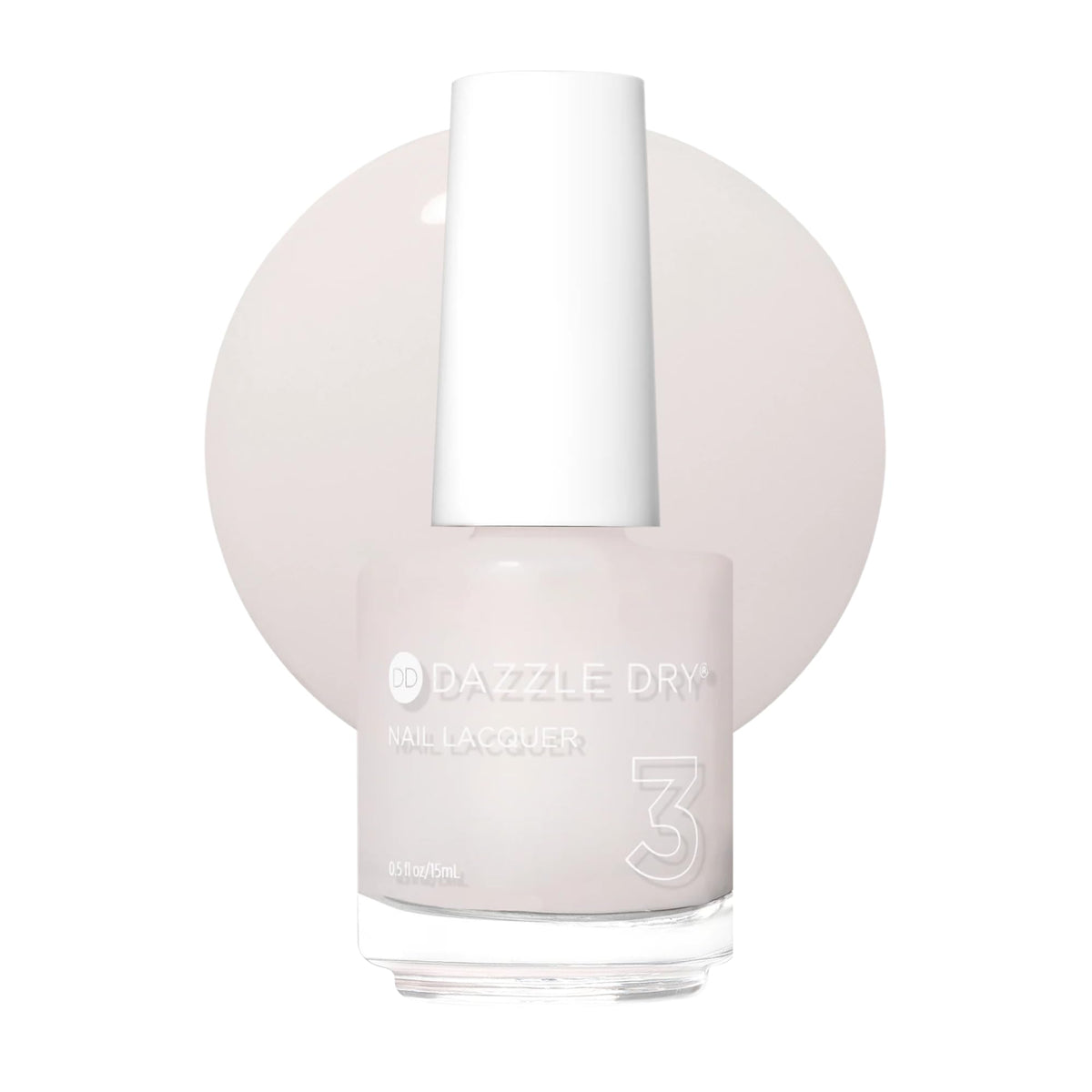 Dazzle Dry bottle front view showing soft pink shade and compact design