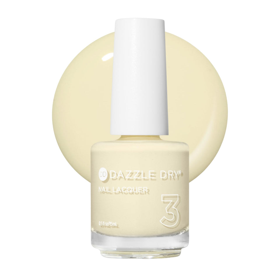 Dazzle Dry bottle front view showing Sundress yellow color and glossy finish