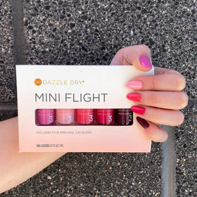 Dazzle Dry swatches on wrist showing true shade payoff for easy color selection