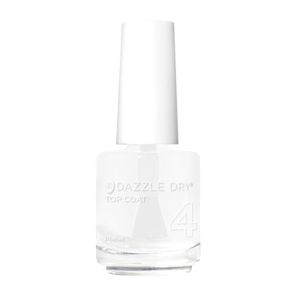 Dazzle Dry top coat front packaging showing bottle and label, highlighting safe formula
