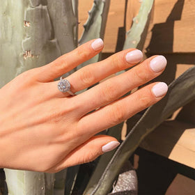 Dazzle Dry Touch of Love finished manicure in a lifestyle setting