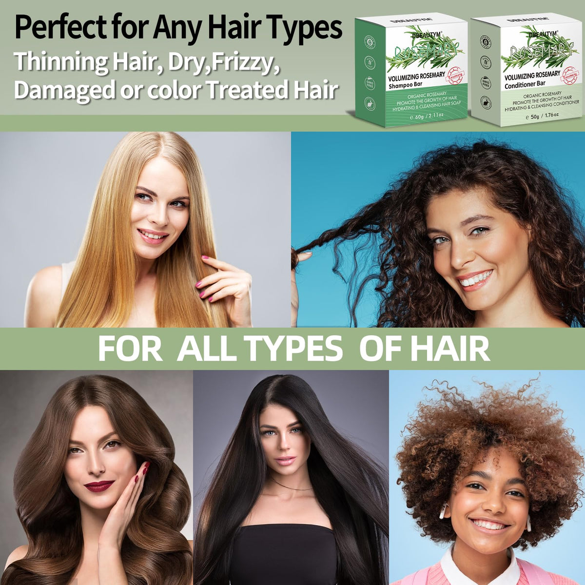 DBEAUTYM conditioner bar applied to hair ends for added manageability