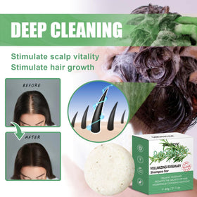 DBEAUTYM shampoo bar lathered on scalp for gentle cleansing