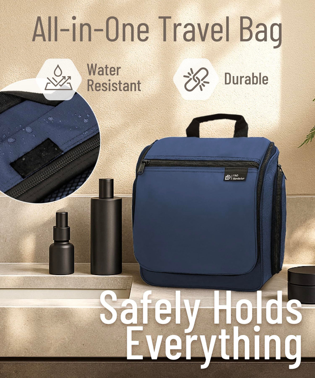 DD D&D Wanderlust packed in suitcase saving space and protecting toiletries