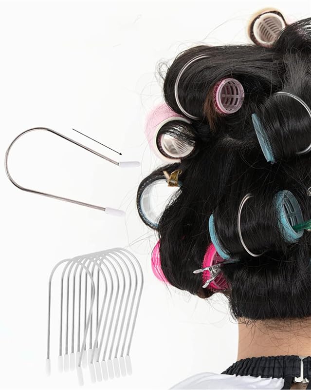 DDRAUY lifestyle scene on bathroom counter with clips and rollers illustrating travel-ready styling convenience