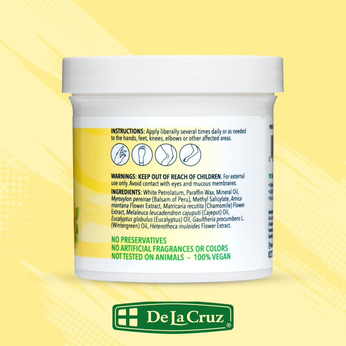 De La Cruz treating elbow to show multiuse relief for rough skin areas