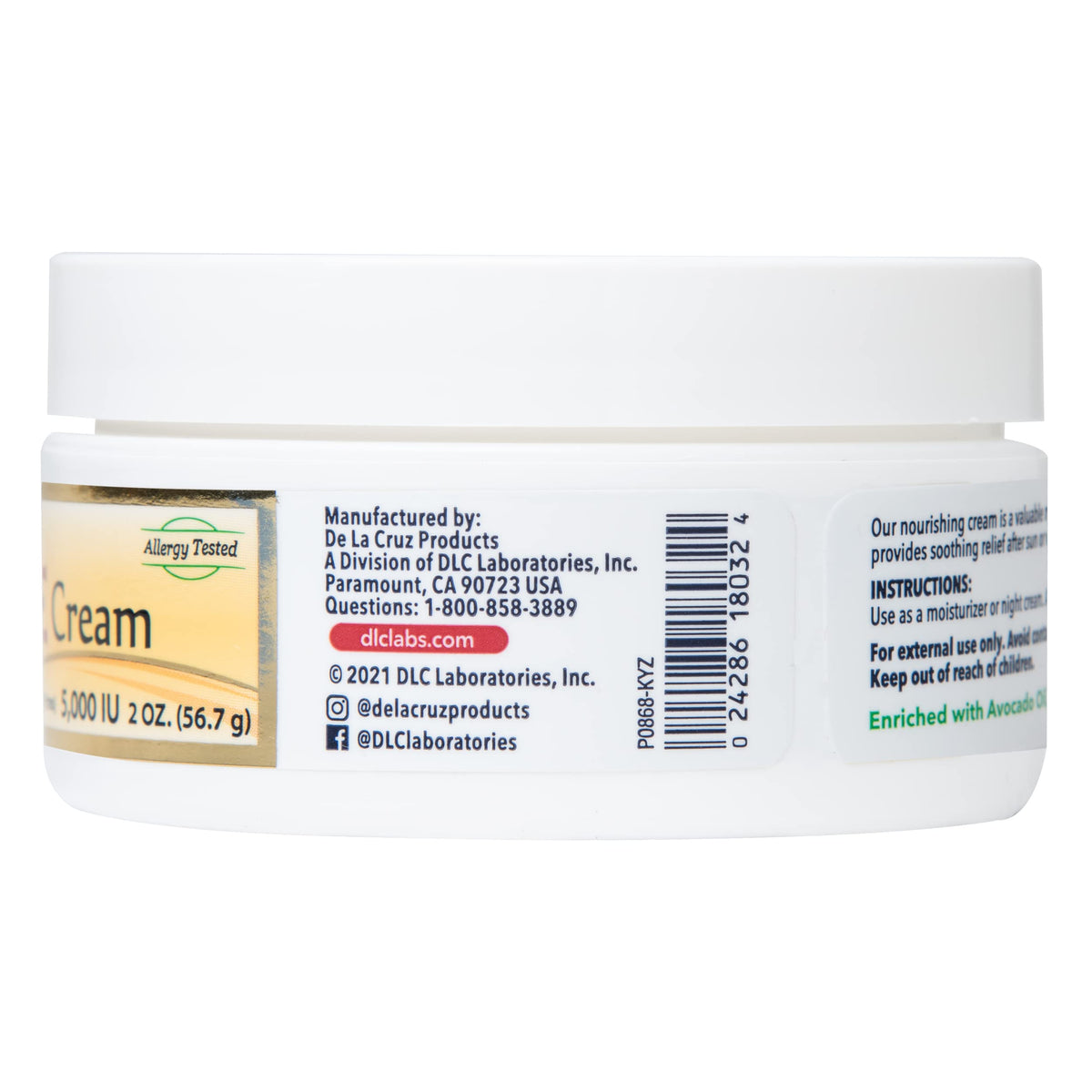 De La Cruz open jar cream texture highlighting rich hydration