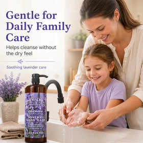 Dead Sea Collection bottle label detail highlighting mineral and lavender scent information