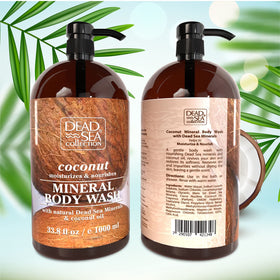 Dead Sea Collection coconut oil ingredient shot showing moisturizing benefit
