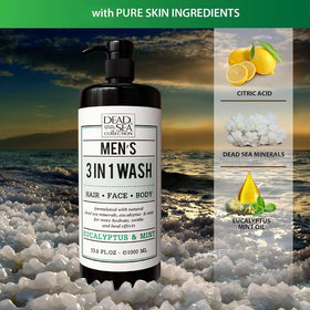 Dead Sea Collection label highlighting Dead Sea minerals and conditioning ingredients