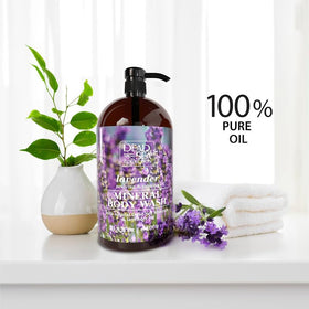 Dead Sea Collection close-up of lavender blossoms highlighting calming scent benefit