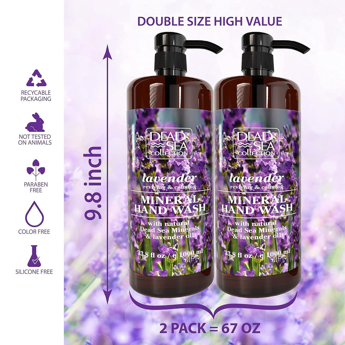 Dead Sea Collection lavender foam in hand illustrating gentle cleansing and moisturized skin