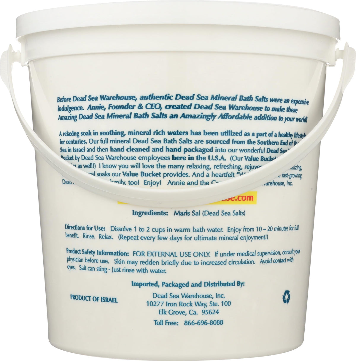 Dead Sea Warehouse salts dissolving in bath water showing relaxing soak benefit